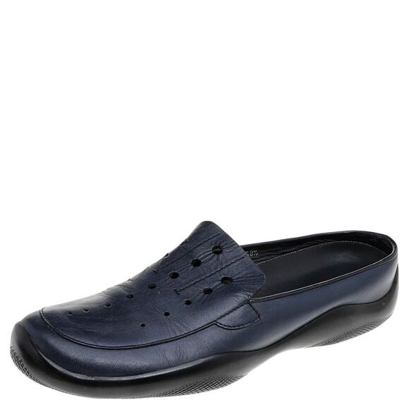 Prada Blue Leather Driving Slip On Loafers Size 38.5 - Picture 1 of 4